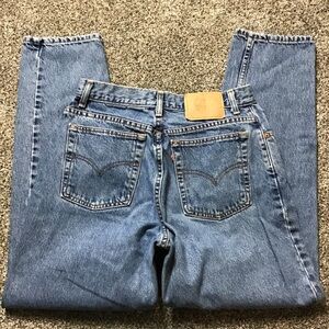 Levis 550 Jeans size 12 Blue Denim Cotton Relaxed Fit High Rise Tapered  29x29